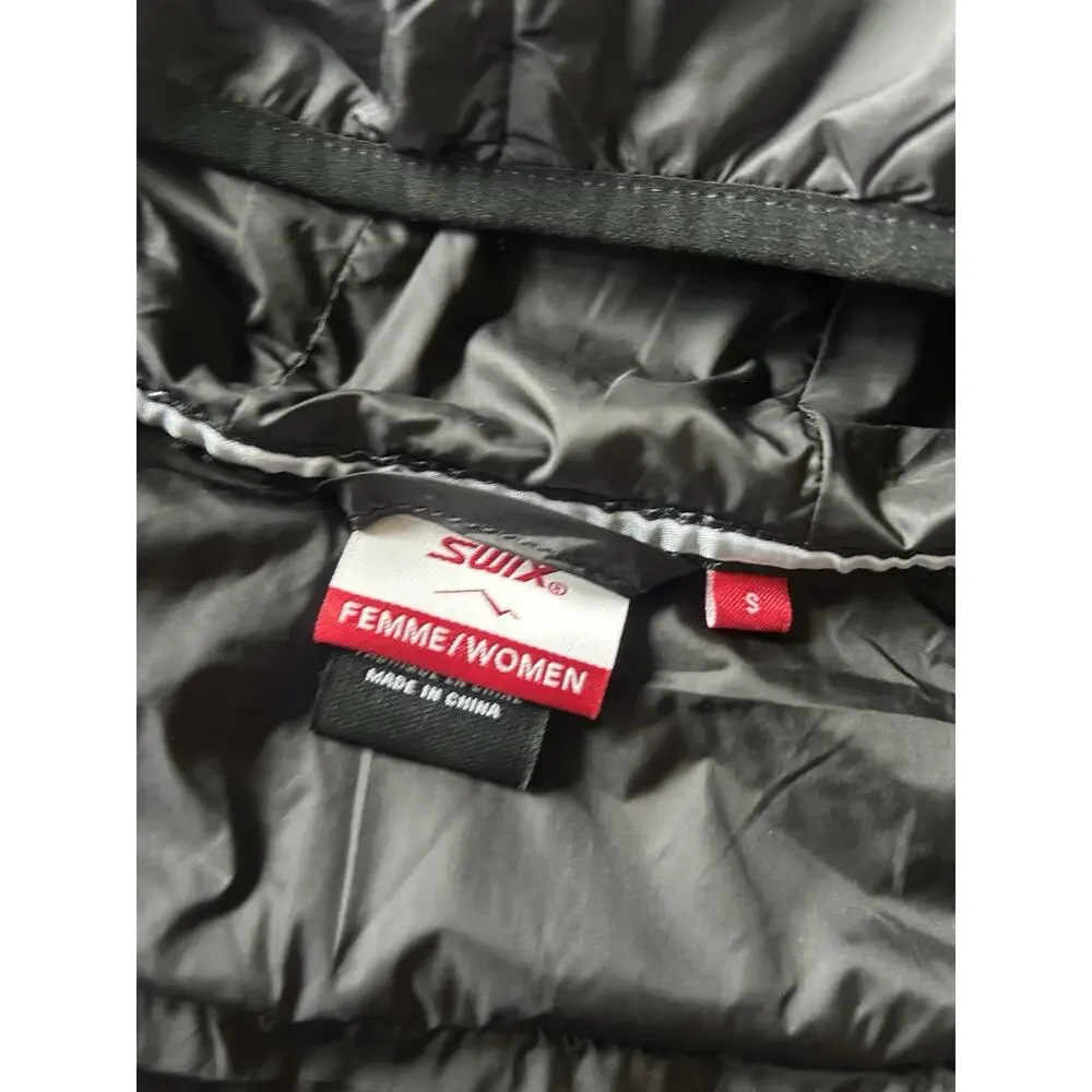 Swix Mayen Insulated Ski Vest Women’s S Blue Black Hooded Winter Gorpcore Long - Picture 2 of 14